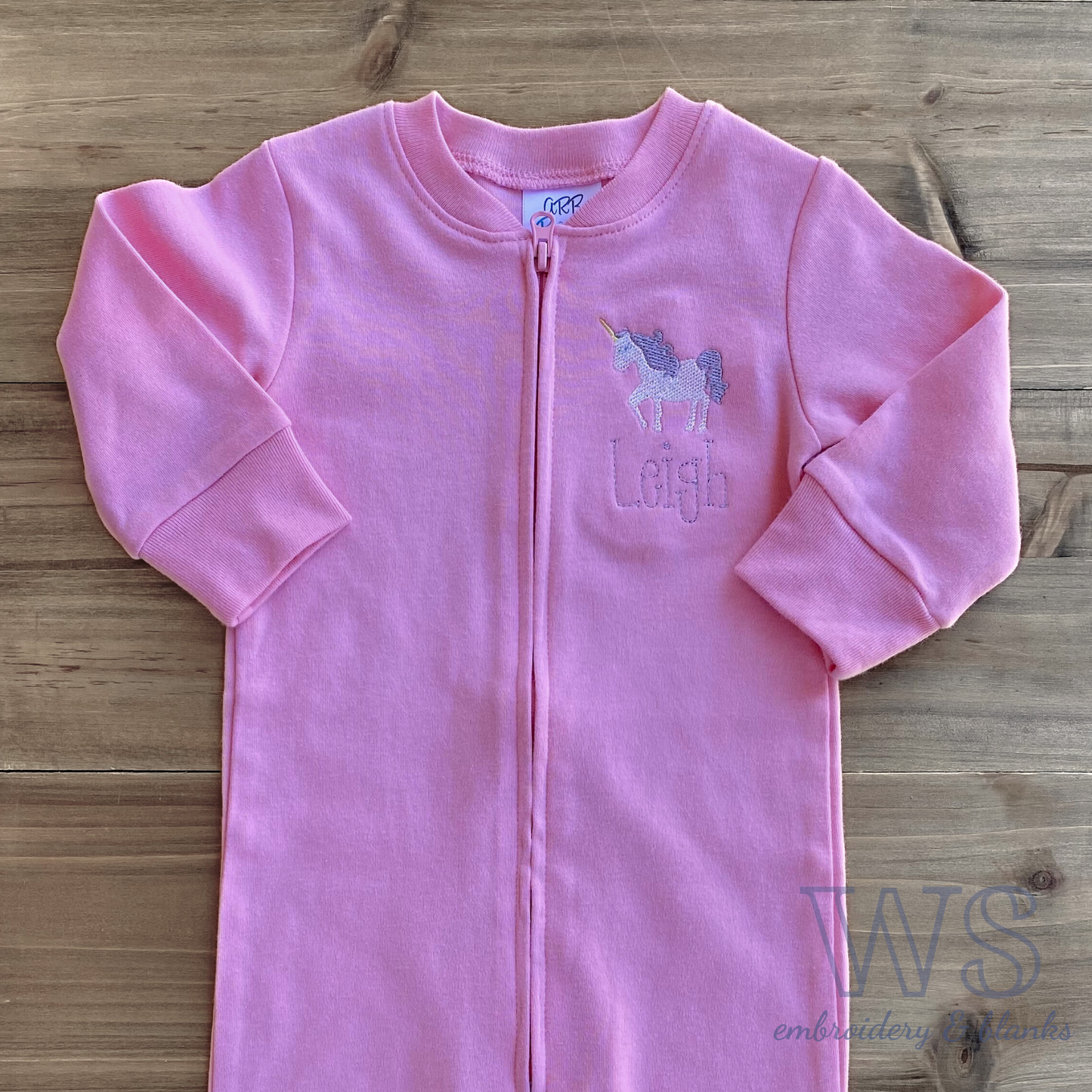 Pink Zipper Footie - Unicorn Icon