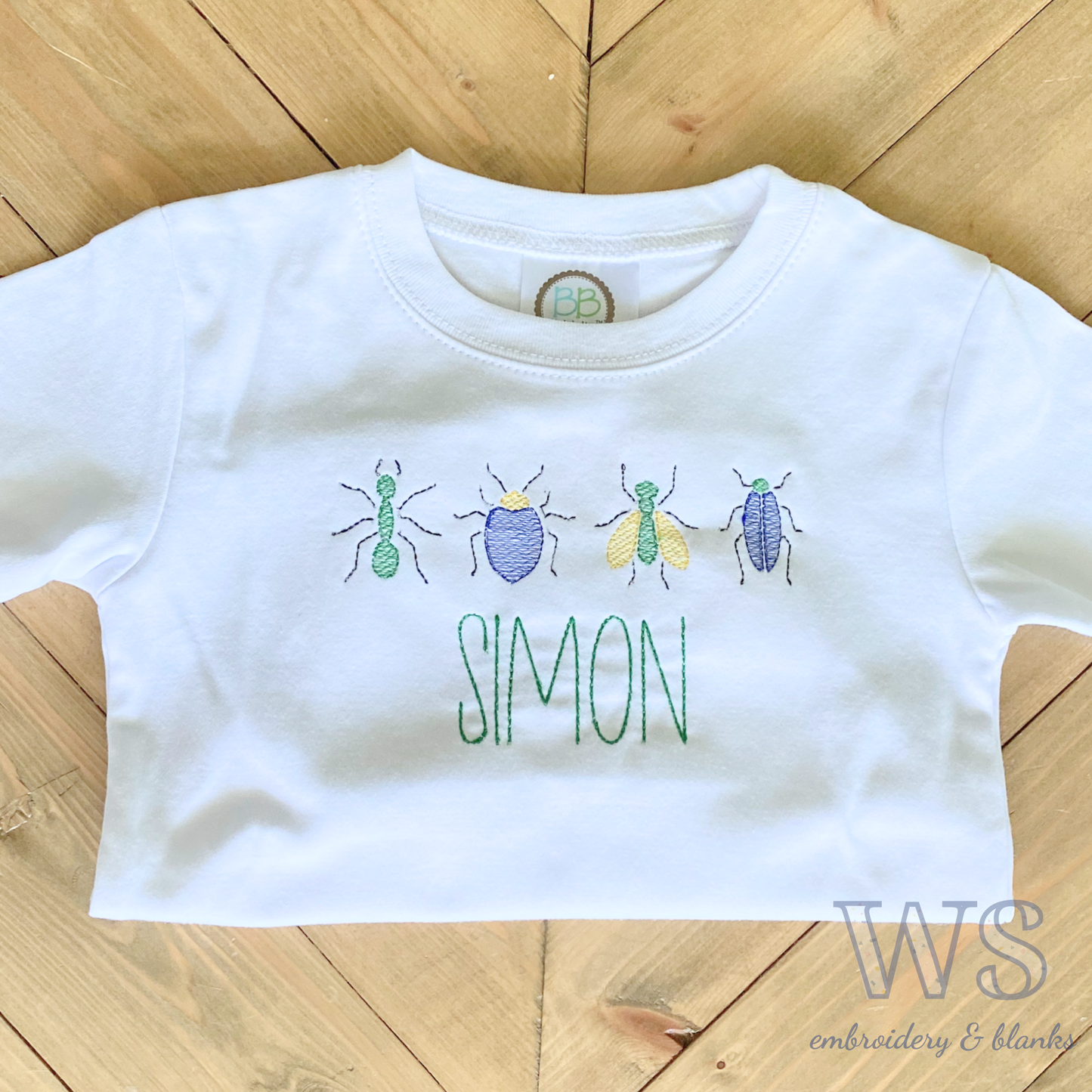Embroidered Kid's Shirt - Bug Embroidery