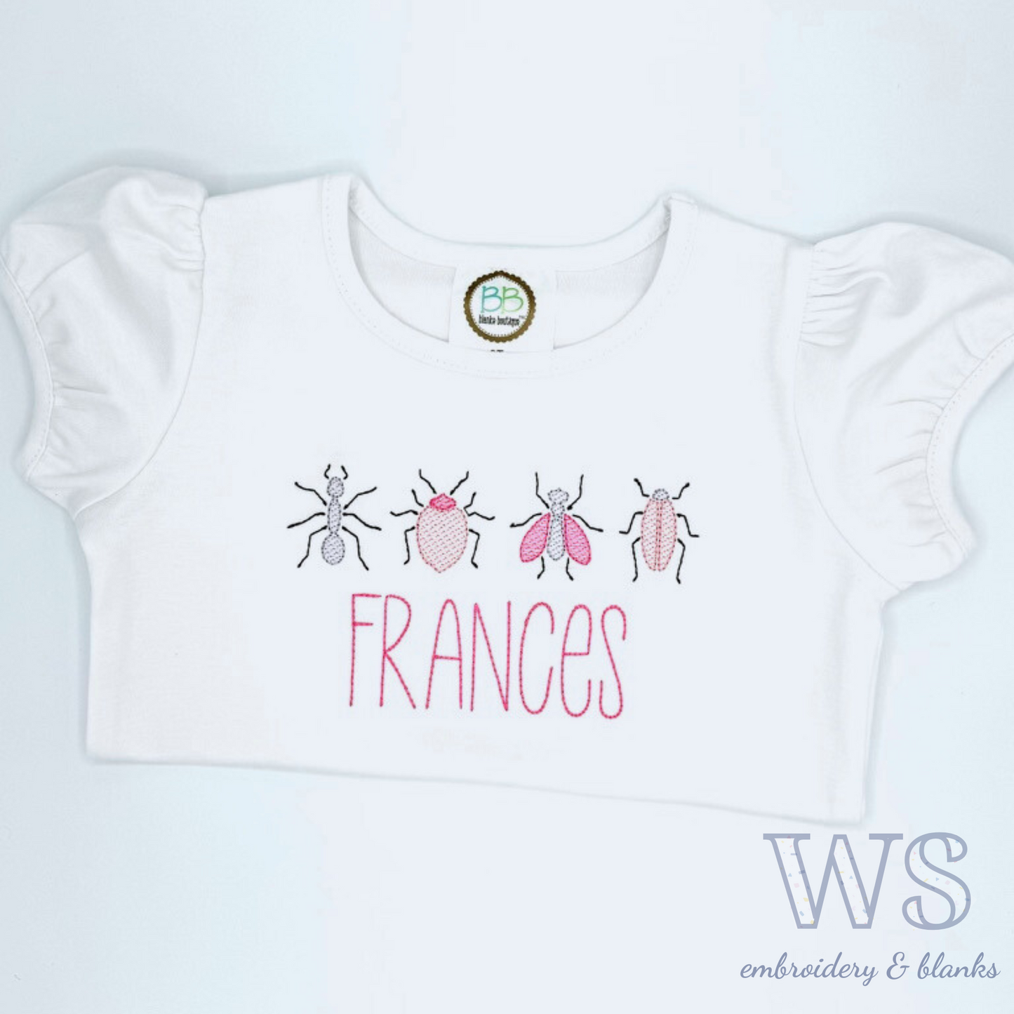 Embroidered Kid's Shirt - Bug Embroidery