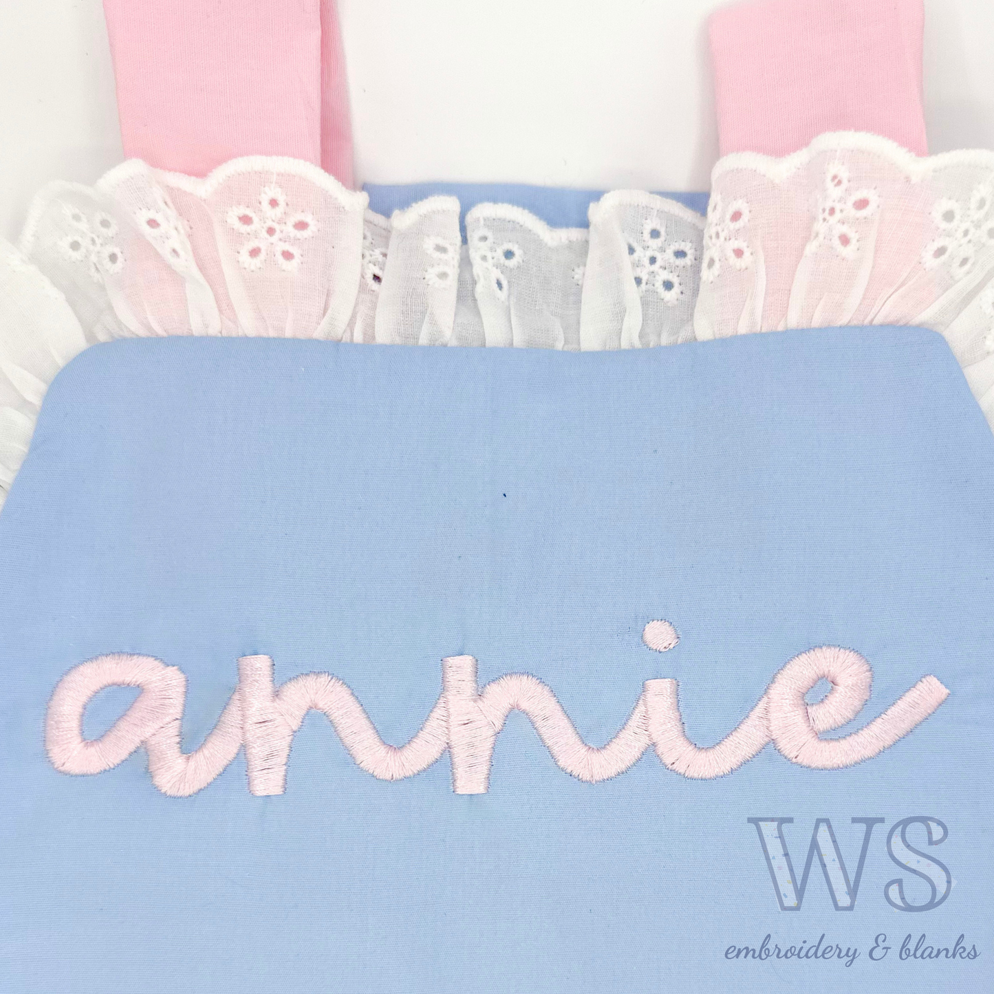 Sunsuit Bubble - Blue with Pink Ties