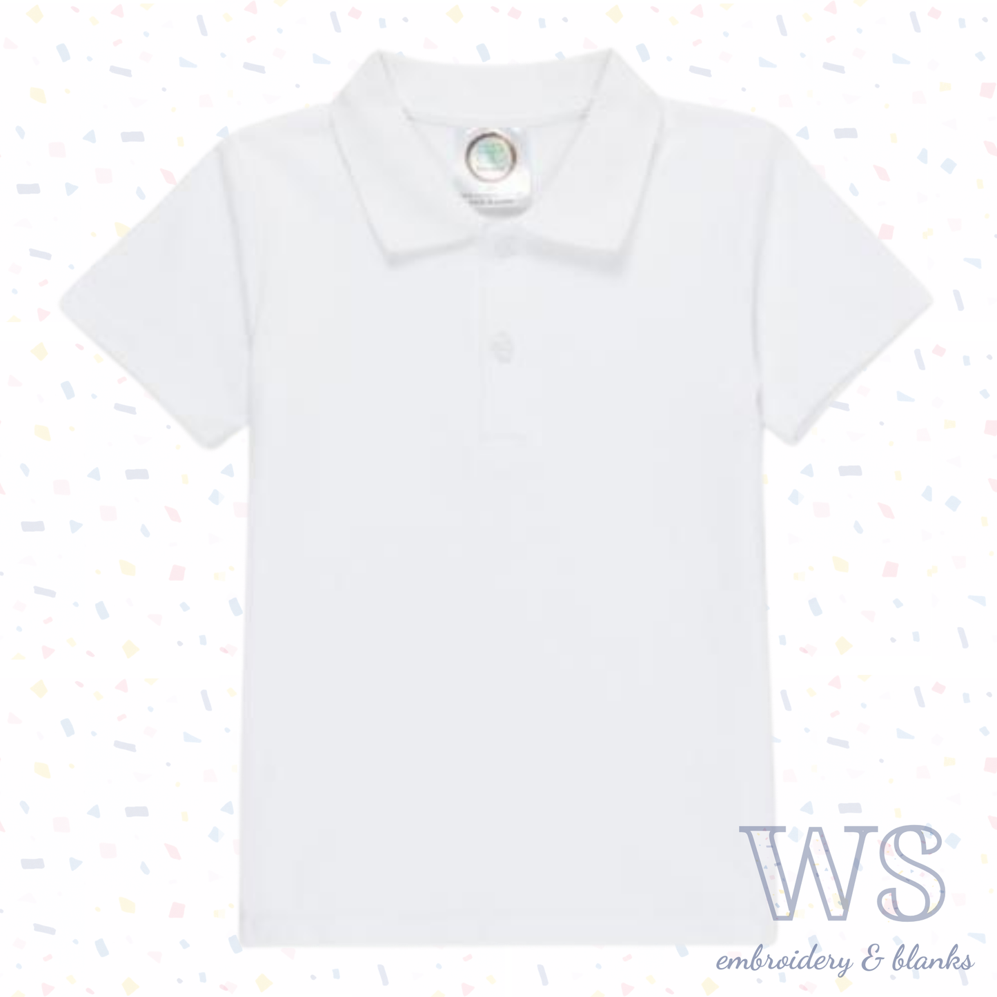White Polo Style Shirt - Short Sleeve