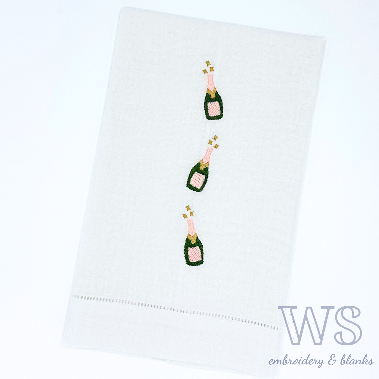 Embroidered Champagne Trio Hand Towel