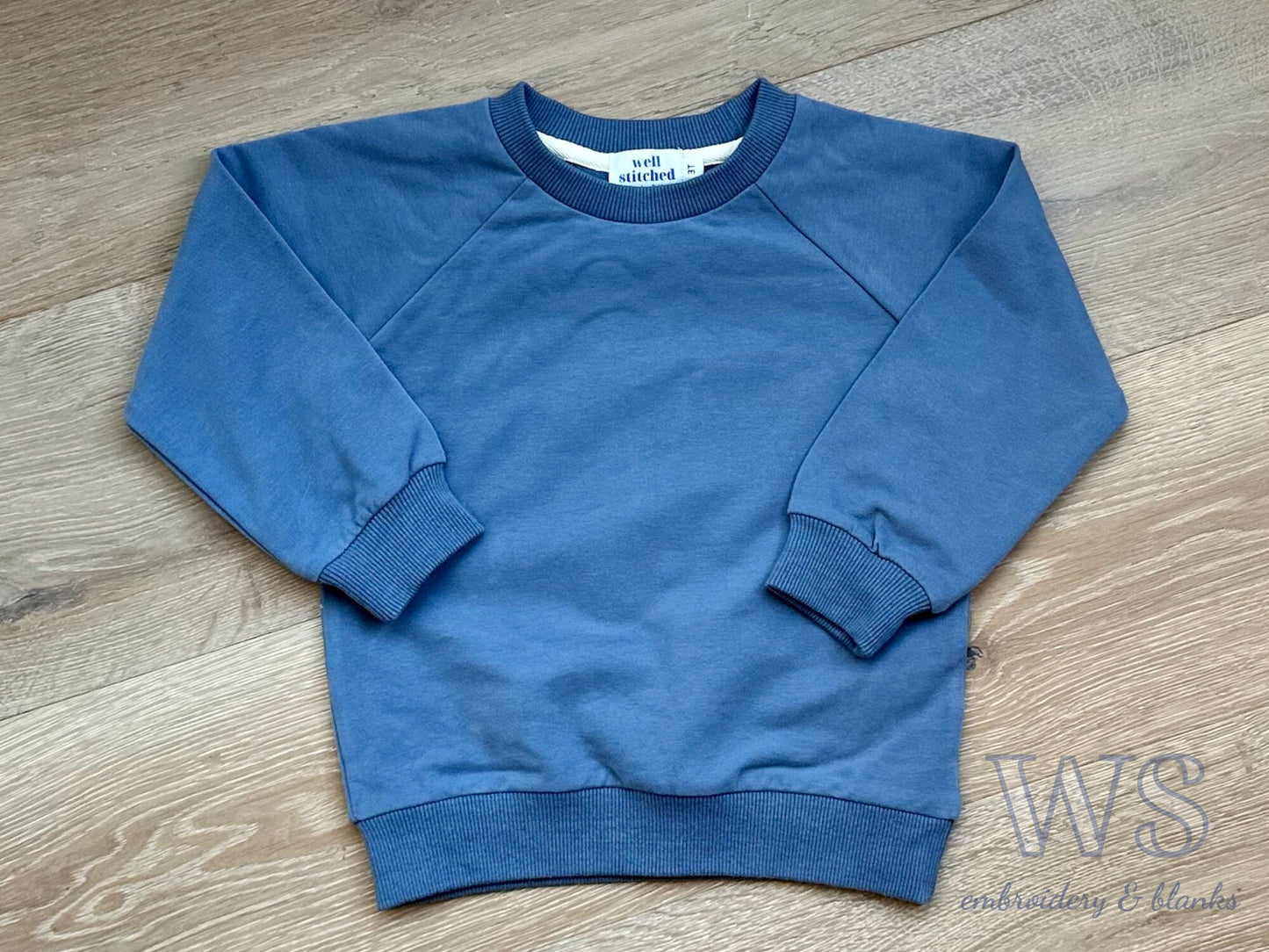 Embroidered Kid's Sweatshirt - Blue with Planes