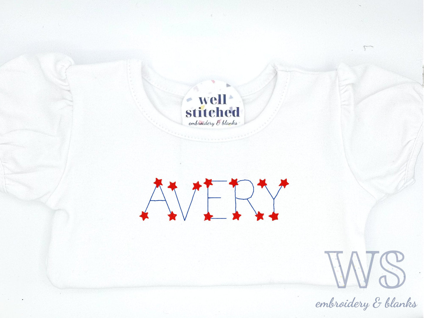 Patriotic T-Shirt with Star Font