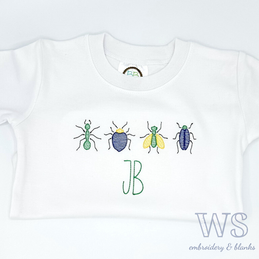 Embroidered Kid's Shirt - Bug Embroidery