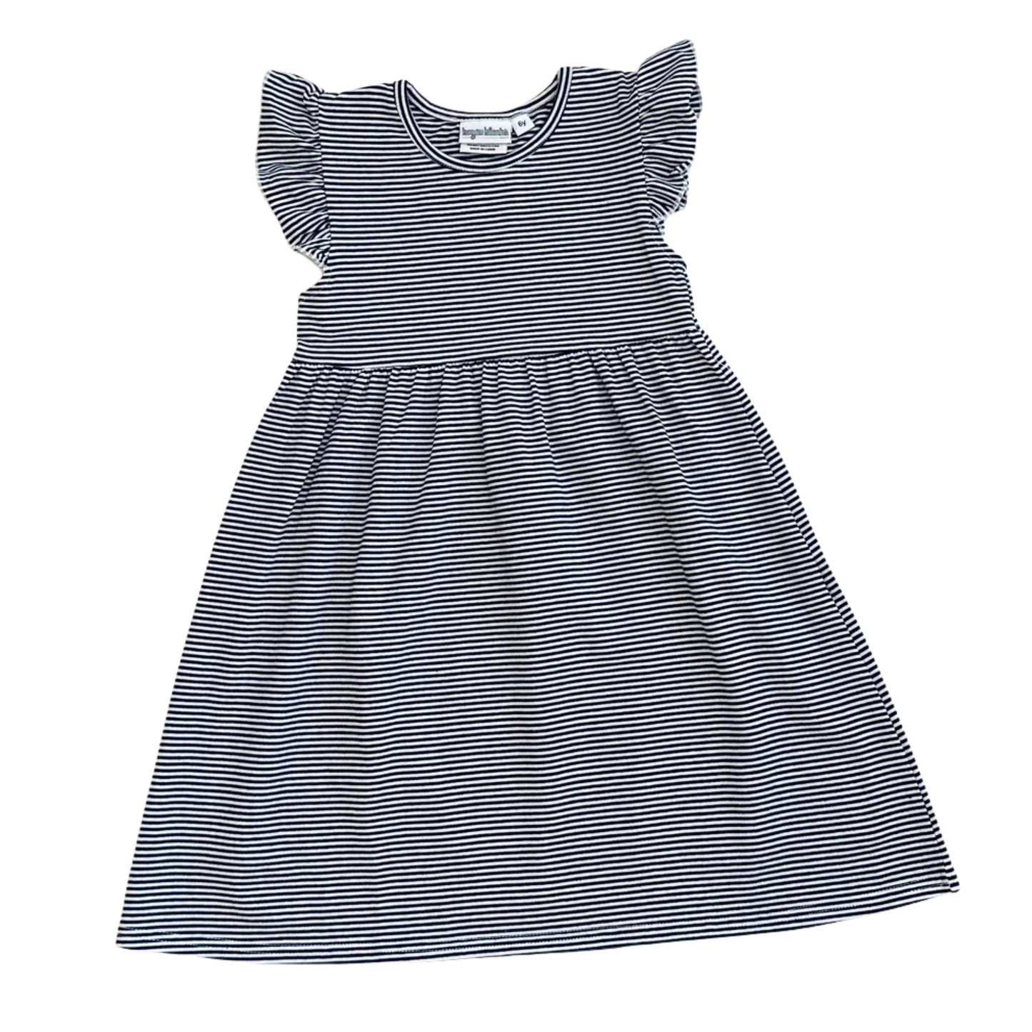 Striped Flutter Sleeve Dress