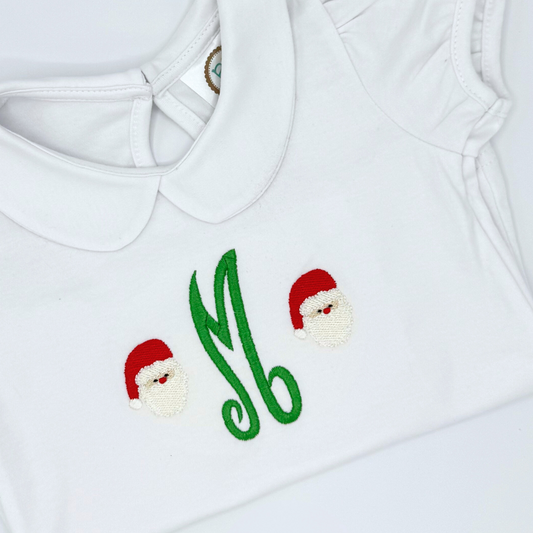 Santa Letter M Initial Shirt - 18M Ready to Ship