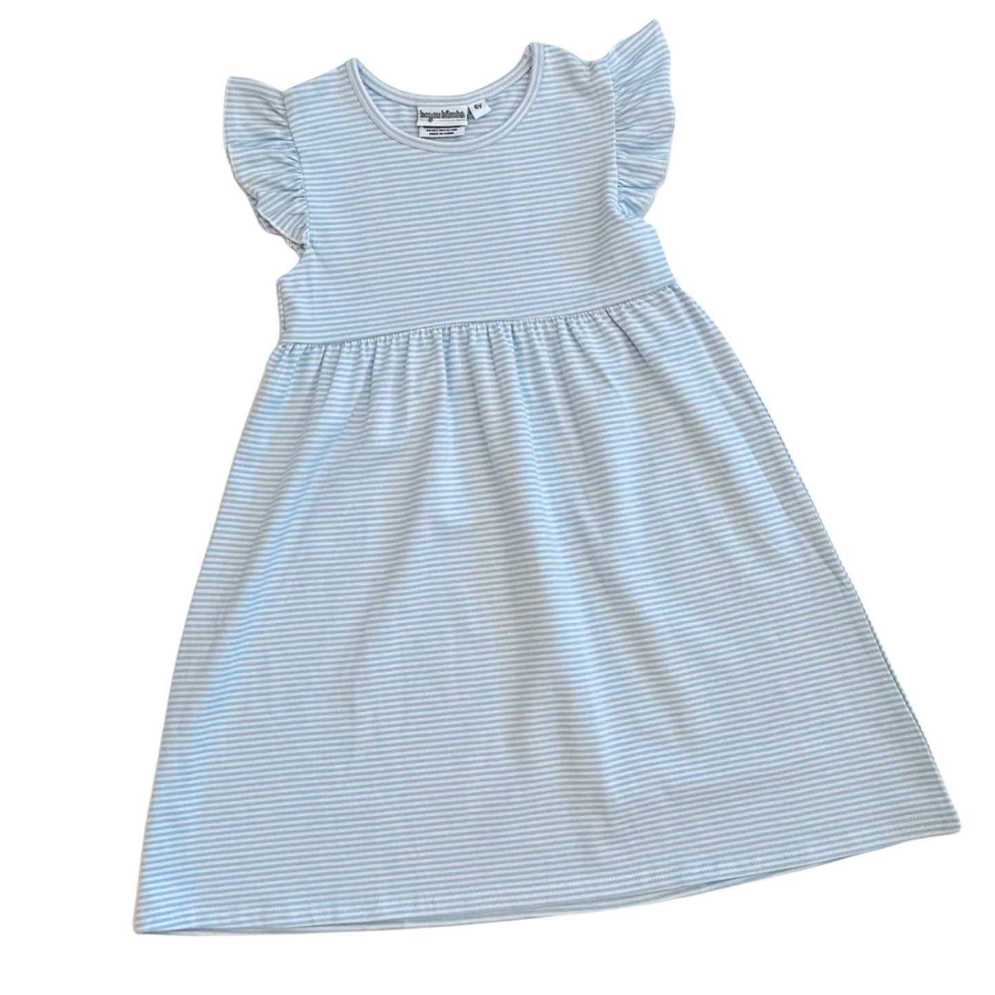 Striped Flutter Sleeve Dress