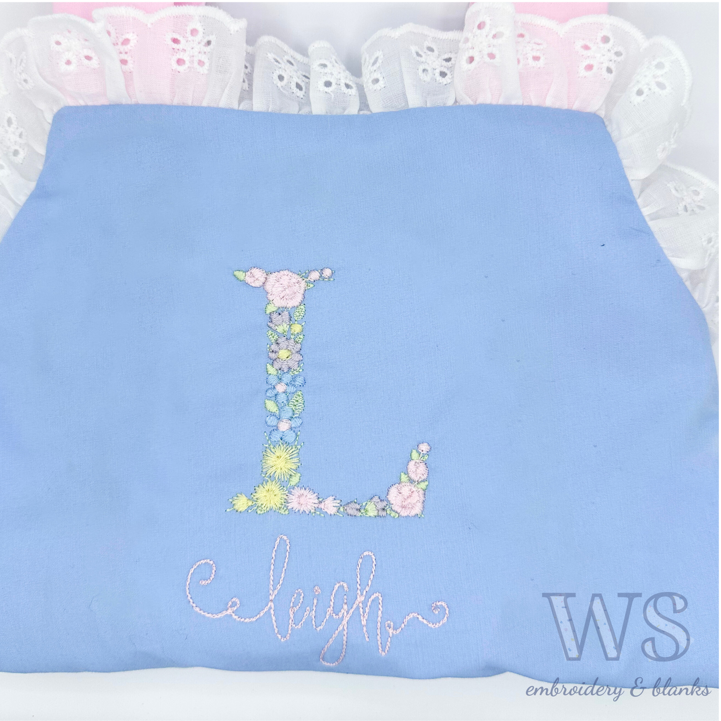 Sunsuit Bubble - Blue with Pink Ties