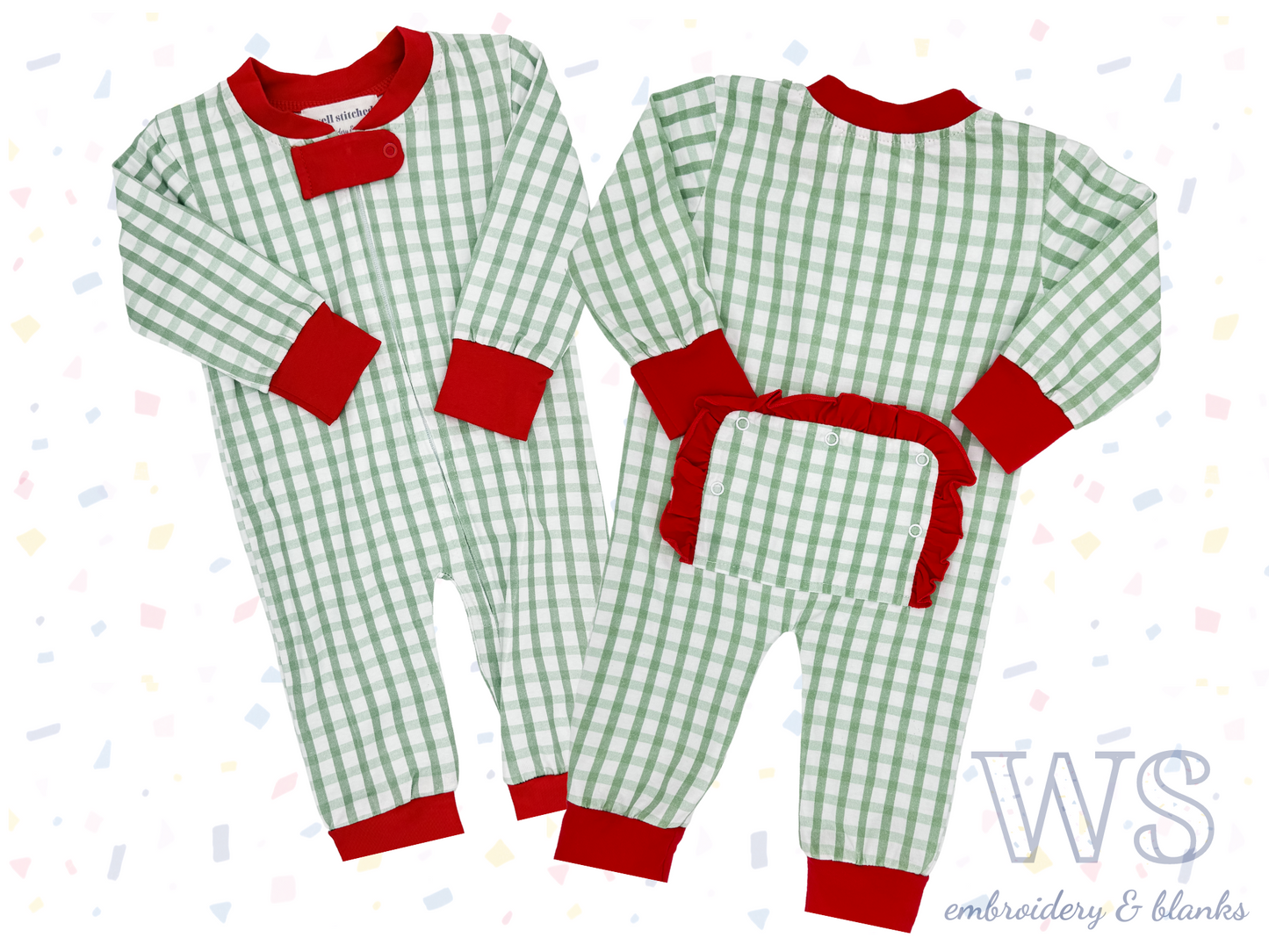 One Piece Holiday PJs Ruffle Flap