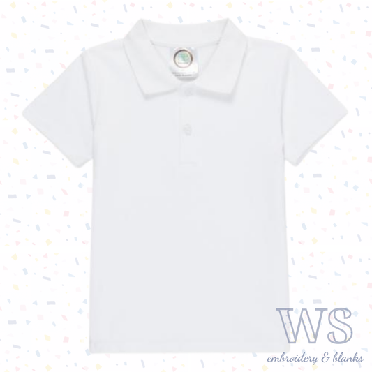 White Polo Style Shirt - Short Sleeve