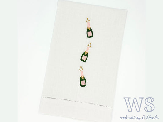 Embroidered Champagne Trio Hand Towel