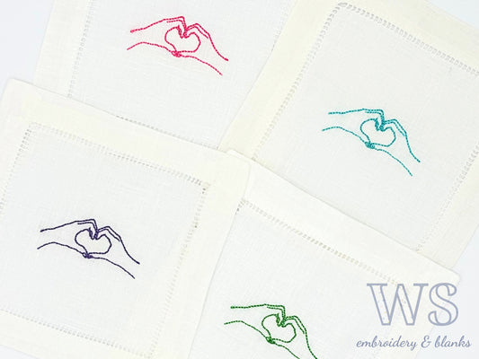 Heart Hands Cocktail Napkins