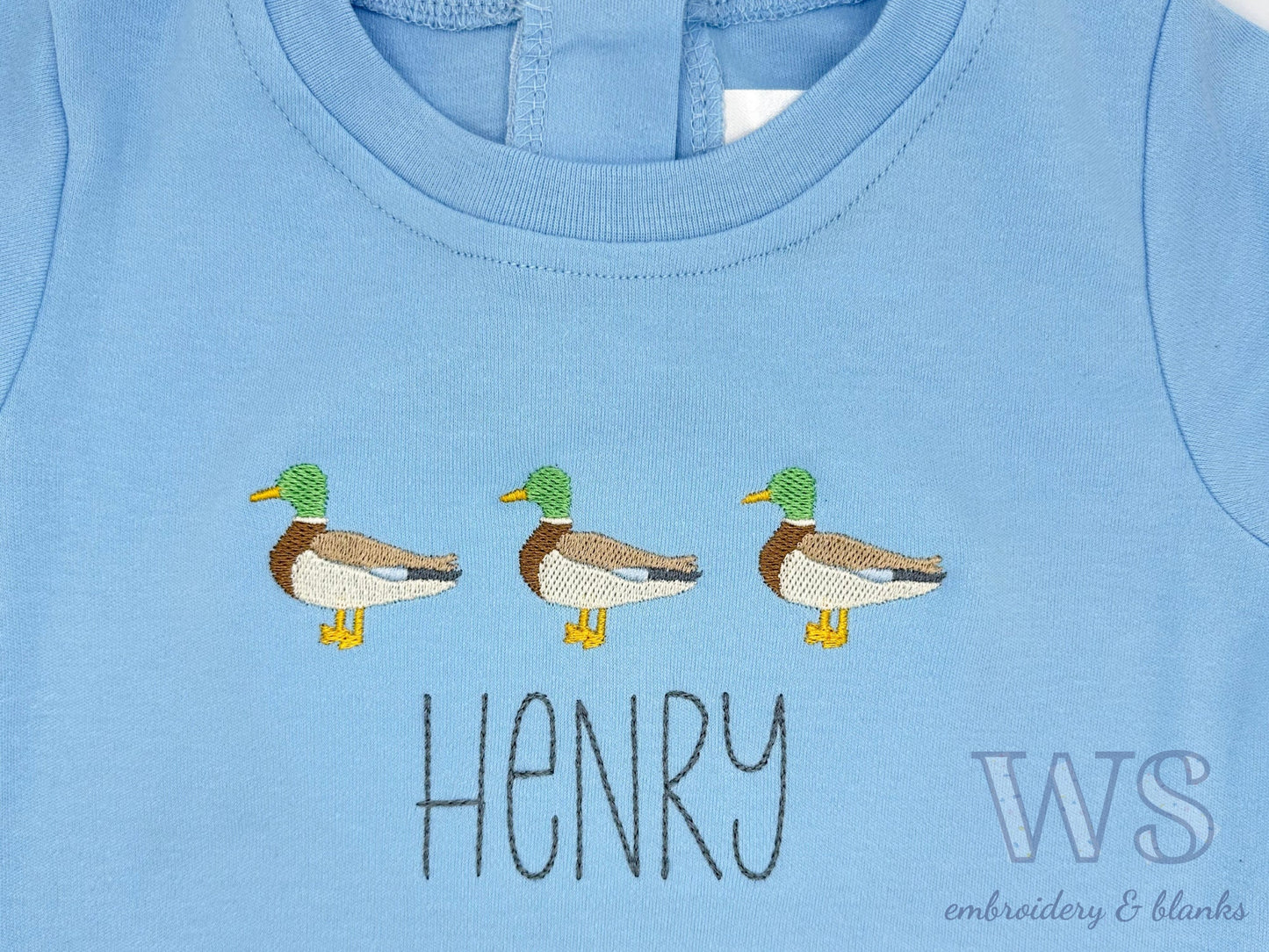 Boy's Duck Trio Romper - Custom