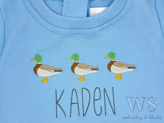 Boy's Duck Trio Romper - Custom