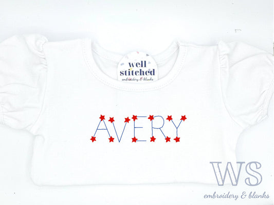 Patriotic T-Shirt with Star Font