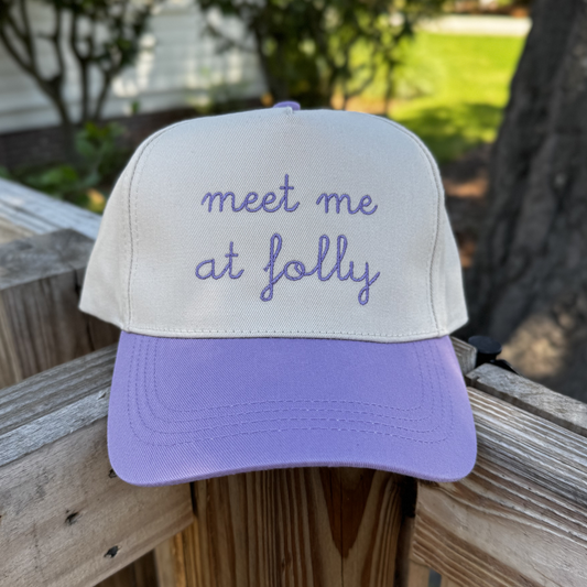 "Meet Me At Folly" Two Toned Trucker Hat