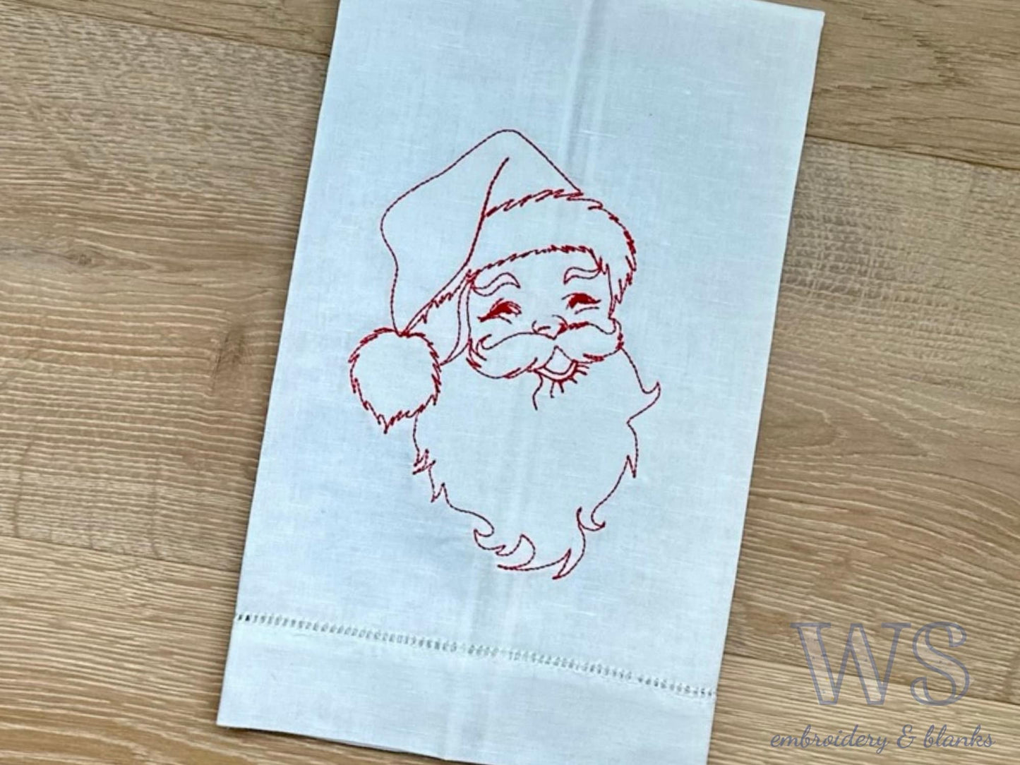 Embroidered Vintage Santa Hand Towel