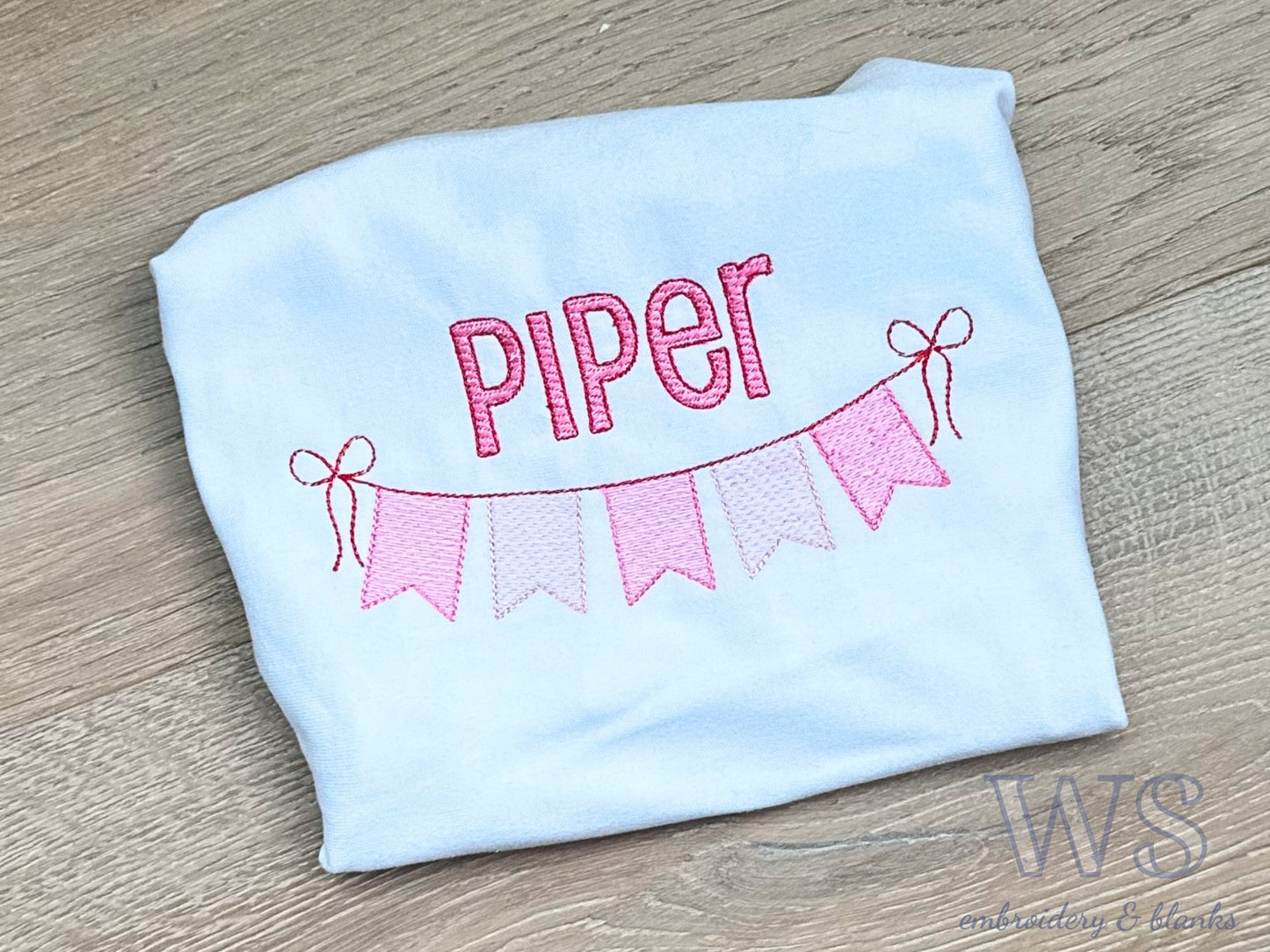 Valentine's Kid's Shirt - Name and Pennant Banner