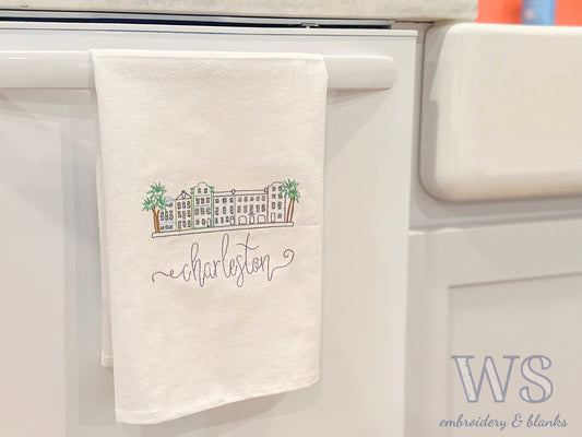 Embroidered Charleston Kitchen Towel