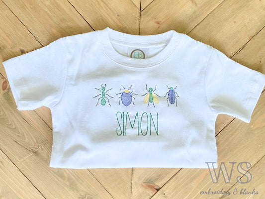 Embroidered Kid's Shirt - Bug Embroidery