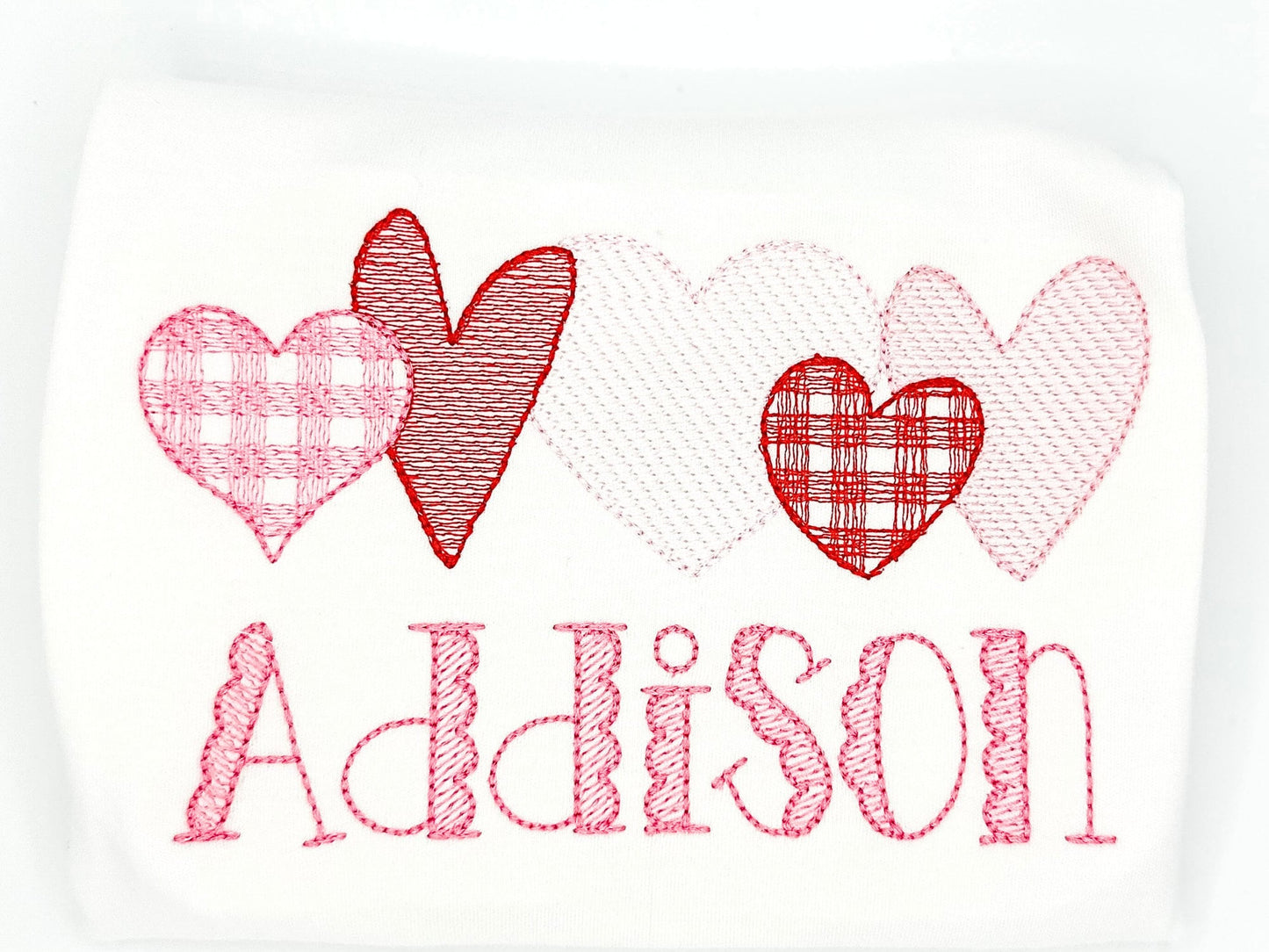 Valentine's Kid's Shirt - Sketch Heart and Name Design